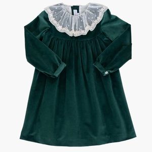 Amaia Scottie Dress Green Velvet NWT Size 10y